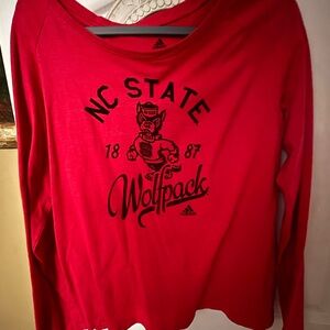 Adidas Red Graphic Long Sleeve Shirt